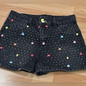 PacMan Justice Black Jean Shorts with Rhinestones Bling